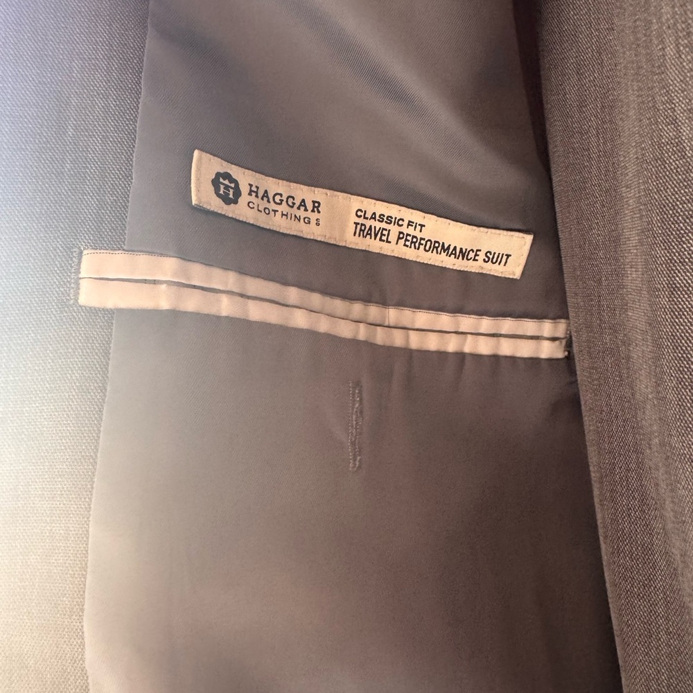 Haggar Gray Men's 2 Piece Suit - Picture 4 of 6